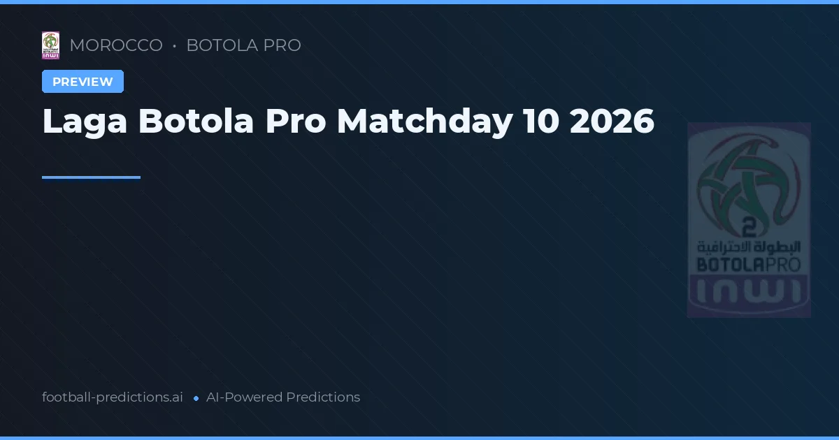 Laga Botola Pro Matchday 10 2026