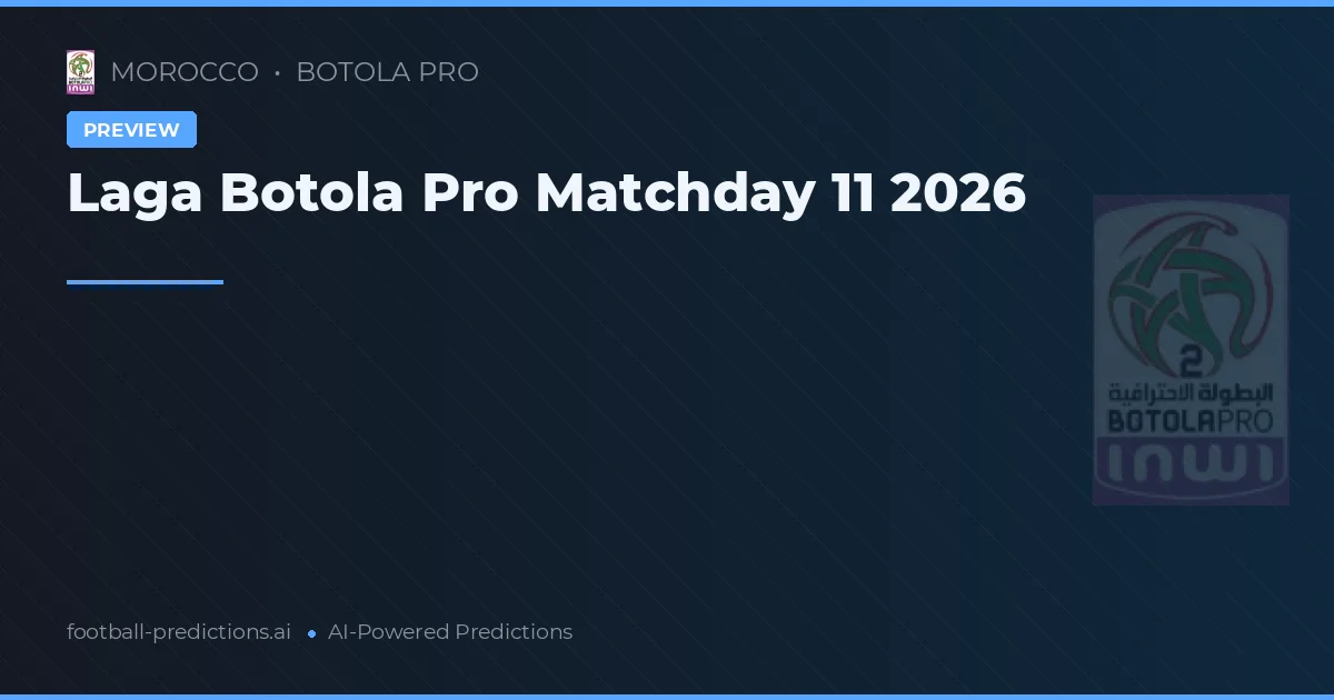 Laga Botola Pro Matchday 11 2026