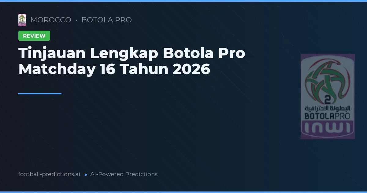 Tinjauan Lengkap Botola Pro Matchday 16 Tahun 2026