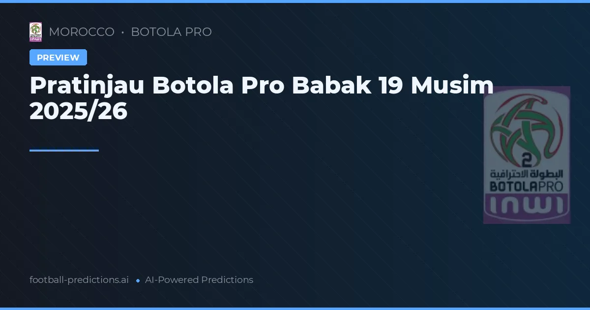 Pratinjau Botola Pro Babak 19 Musim 2025/26