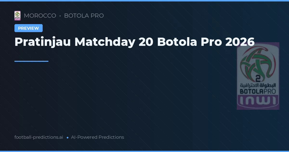 Pratinjau Matchday 20 Botola Pro 2026