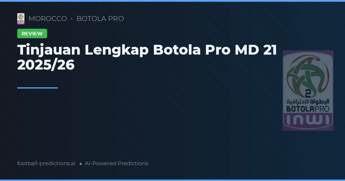 Tinjauan Lengkap Botola Pro MD 21 2025/26