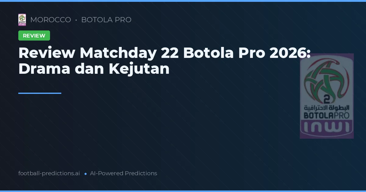 Review Matchday 22 Botola Pro 2026: Drama dan Kejutan
