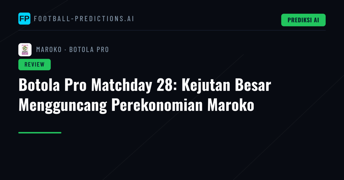 Botola Pro Matchday 28: Kejutan Besar Mengguncang Perekonomian Maroko