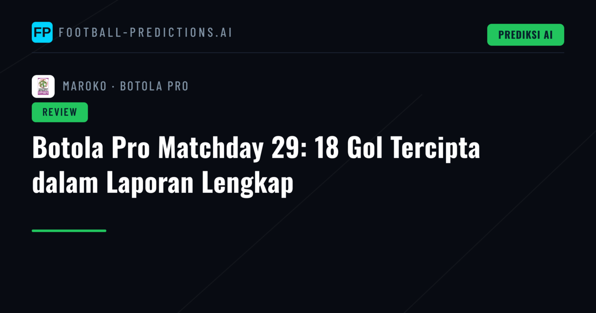 Botola Pro Matchday 29: 18 Gol Tercipta dalam Laporan Lengkap
