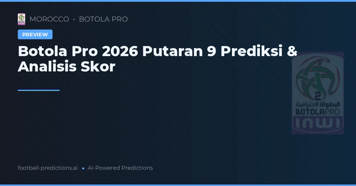 Botola Pro 2026 Putaran 9 Prediksi & Analisis Skor