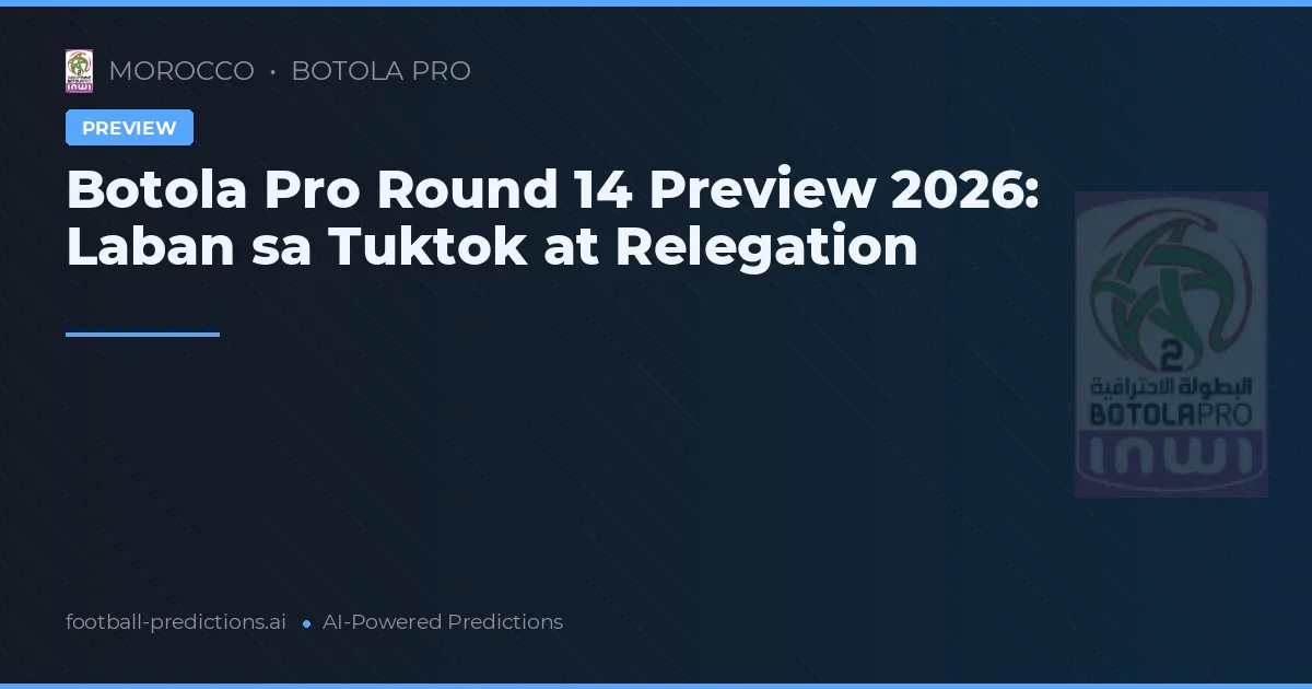 Botola Pro Round 14 Preview 2026: Laban sa Tuktok at Relegation