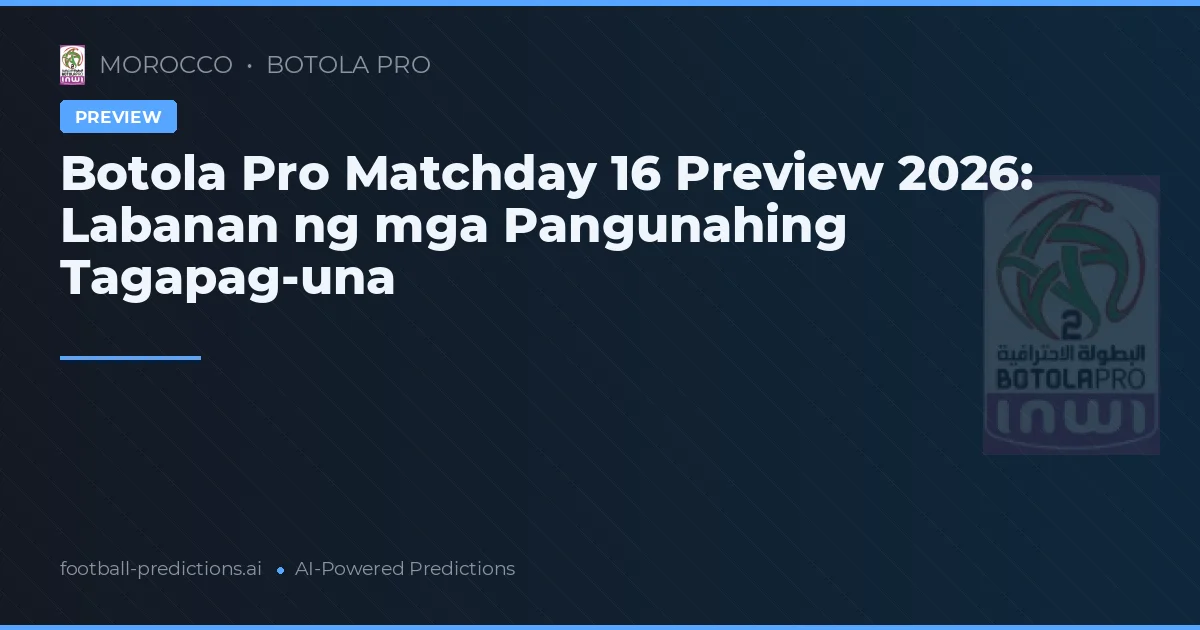 Botola Pro Matchday 16 Preview 2026: Labanan ng mga Pangunahing Tagapag-una