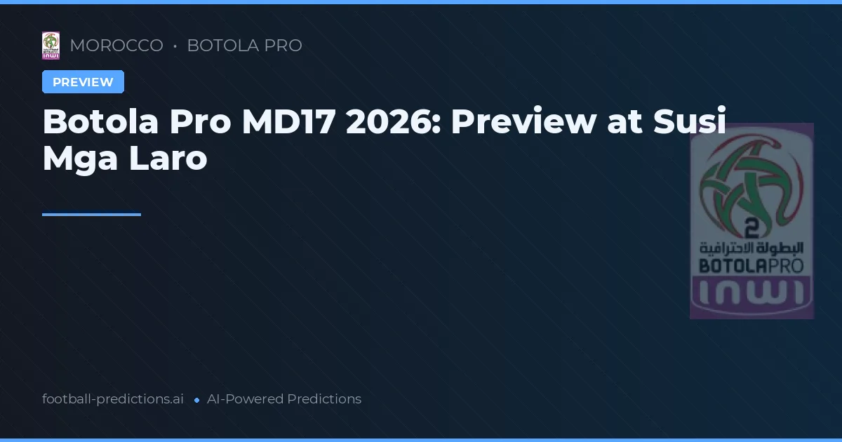 Botola Pro MD17 2026: Preview at Susi Mga Laro