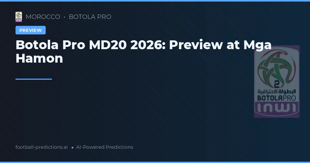 Botola Pro MD20 2026: Preview at Mga Hamon