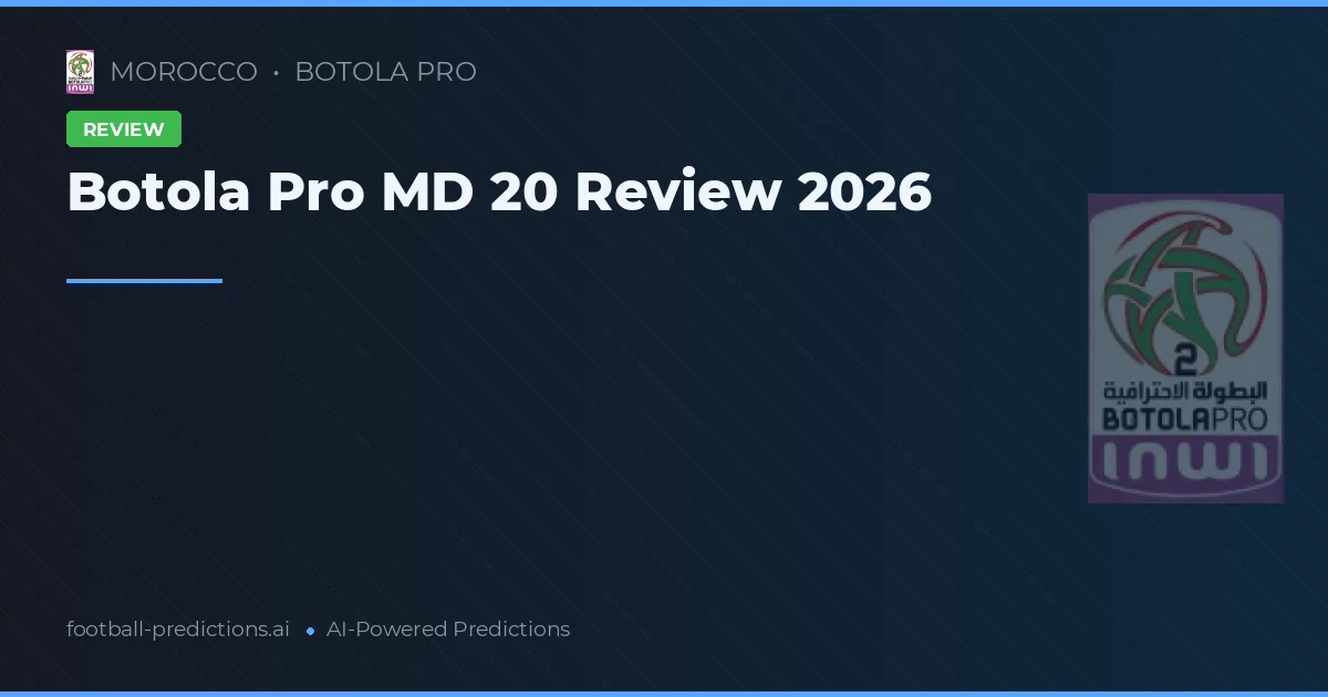 Botola Pro MD 20 Review 2026