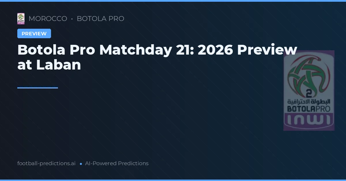 Botola Pro Matchday 21: 2026 Preview at Laban