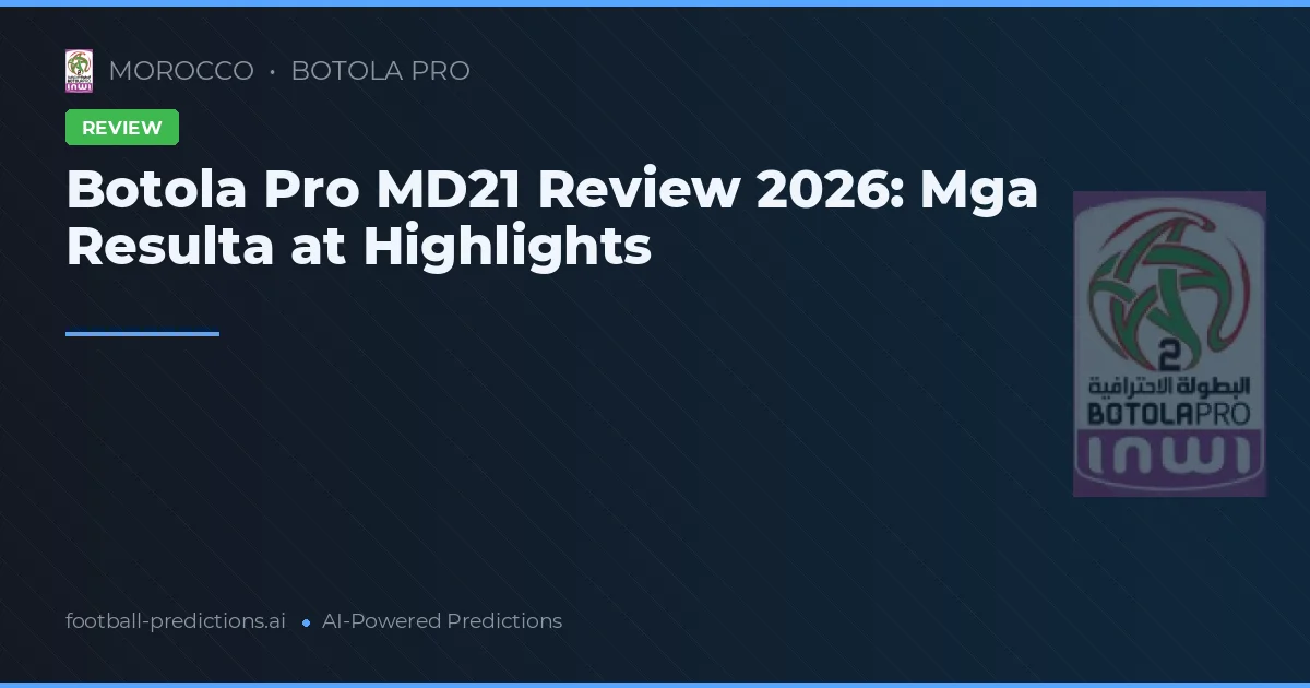 Botola Pro MD21 Review 2026: Mga Resulta at Highlights