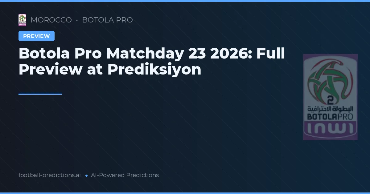 Botola Pro Matchday 23 2026: Full Preview at Prediksiyon
