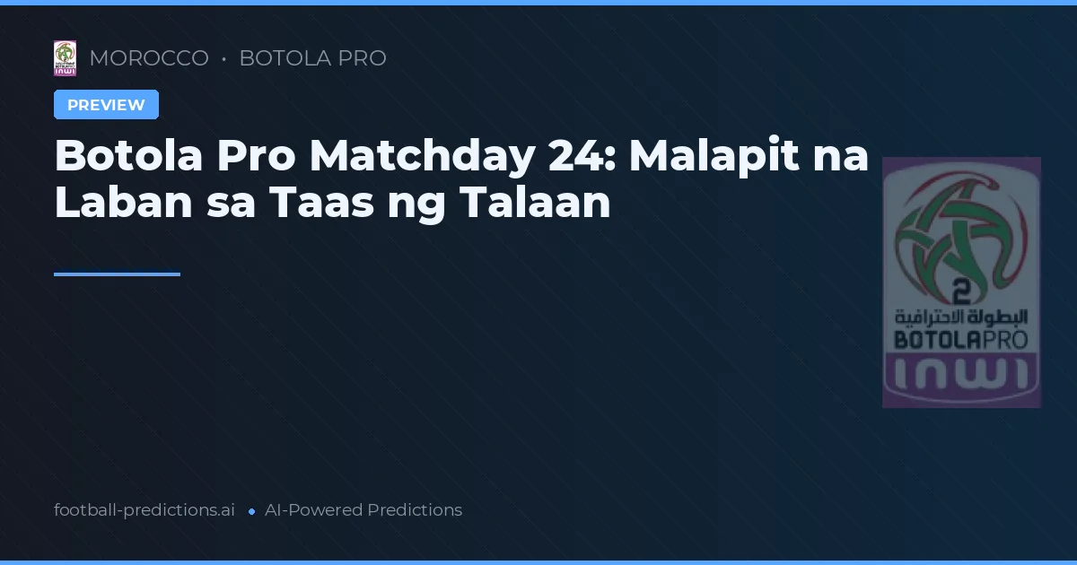Botola Pro Matchday 24: Malapit na Laban sa Taas ng Talaan