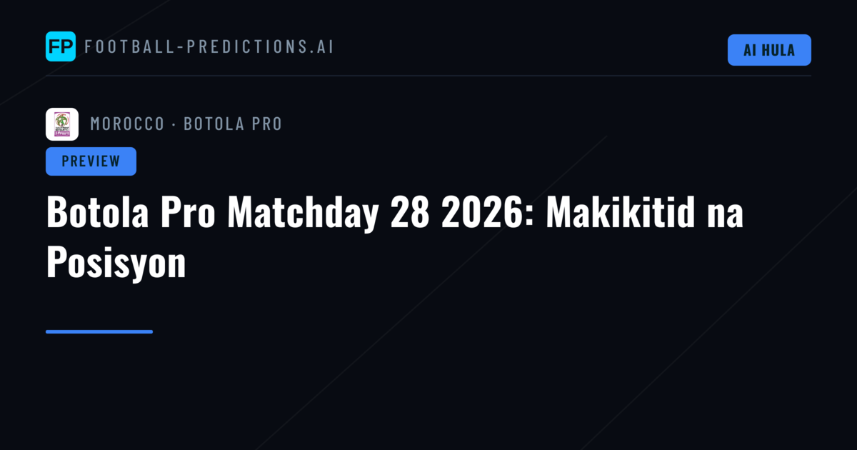 Botola Pro Matchday 28 2026: Makikitid na Posisyon