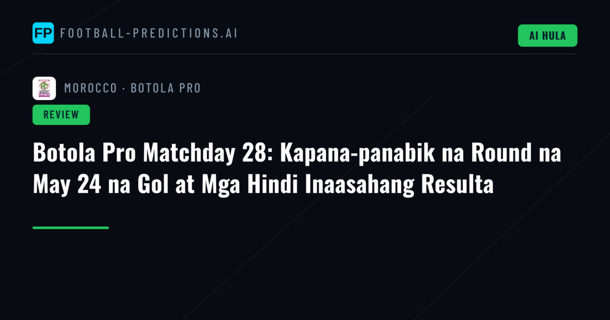 Botola Pro Matchday 28: Kapana-panabik na Round na May 24 na Gol at Mga Hindi Inaasahang Resulta