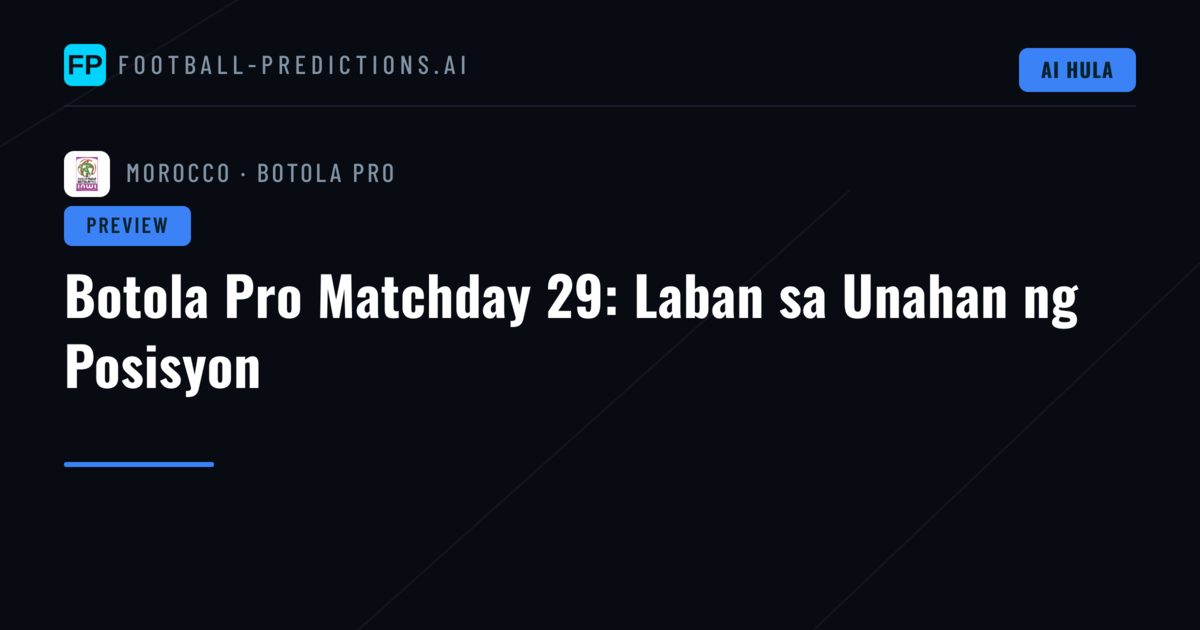 Botola Pro Matchday 29: Laban sa Unahan ng Posisyon