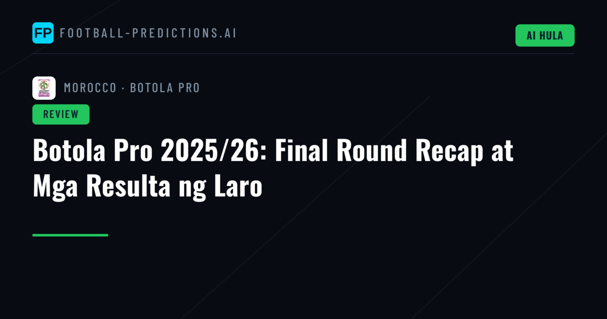 Botola Pro 2025/26: Final Round Recap at Mga Resulta ng Laro