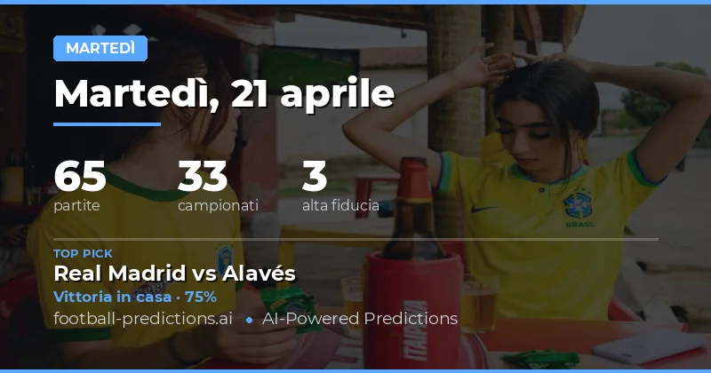 Partite di martedì 21 aprile 2026: focus su dati chiave e tendenze