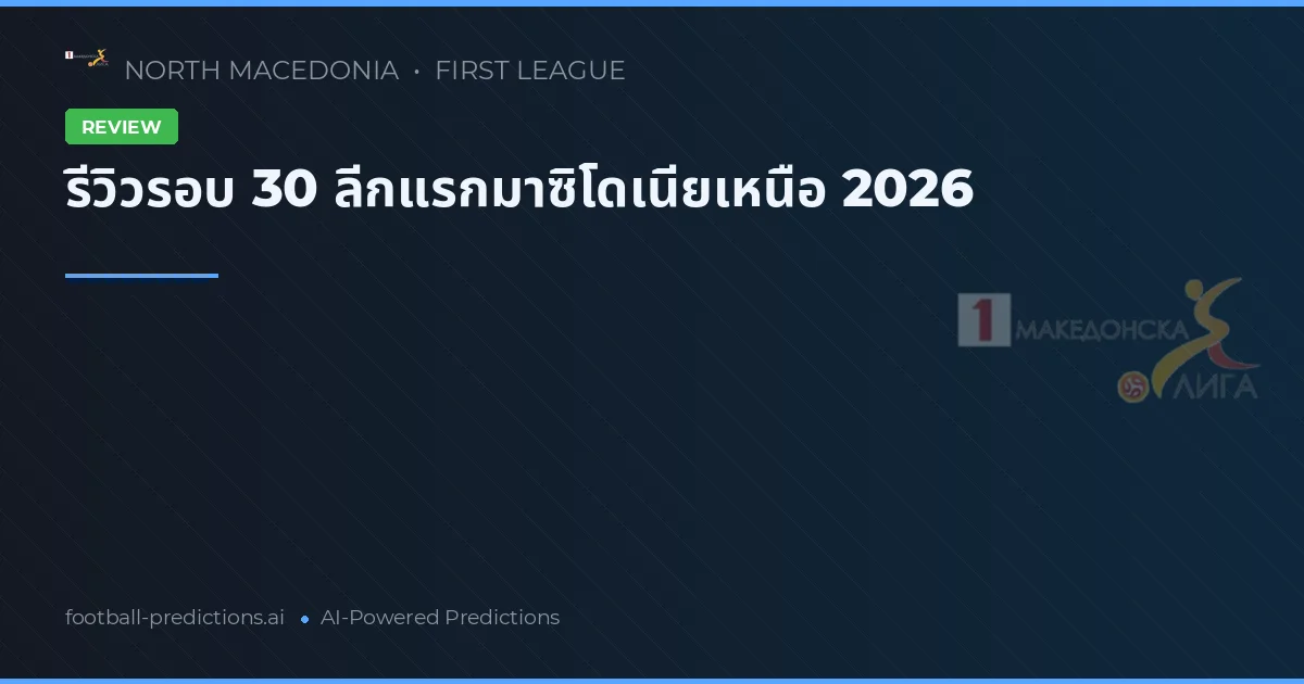 รีวิวรอบ 30 ลีกแรกมาซิโดเนียเหนือ 2026