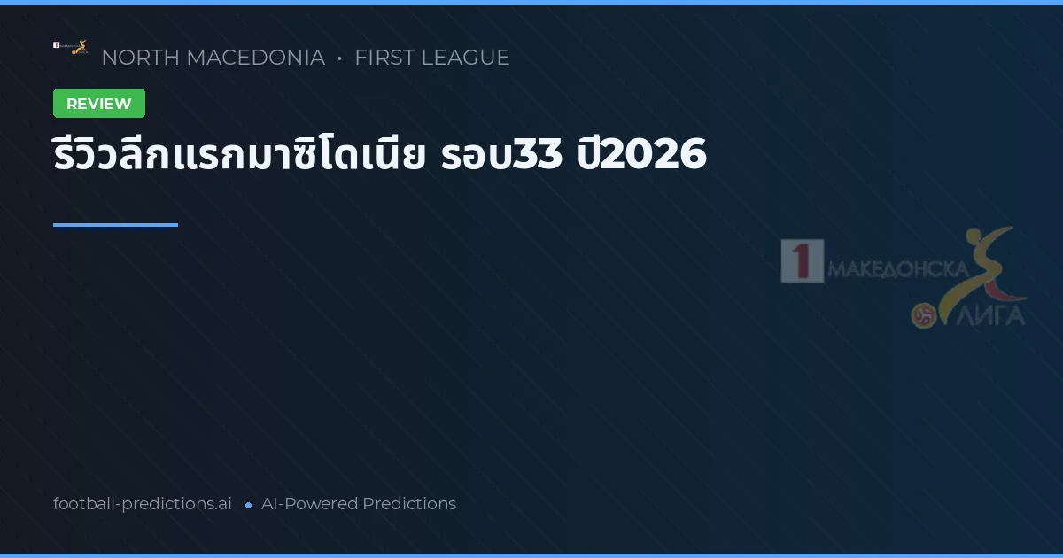 รีวิวลีกแรกมาซิโดเนีย รอบ33 ปี2026