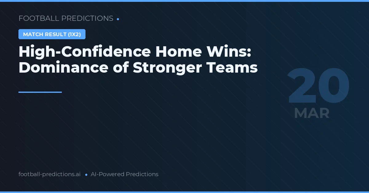 High-Confidence Home Wins: Dominance of Stronger Teams