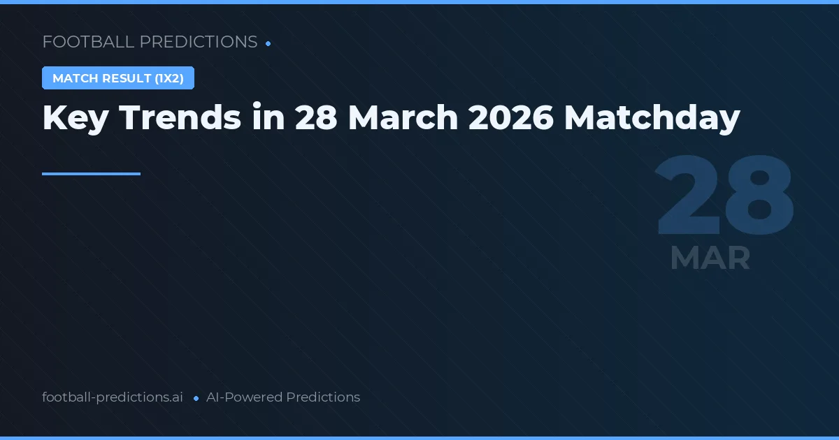 Key Trends in 28 March 2026 Matchday