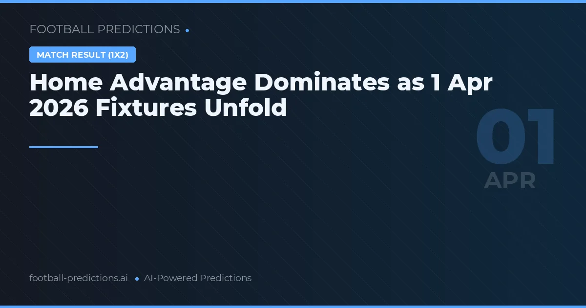 Home Advantage Dominates as 1 Apr 2026 Fixtures Unfold