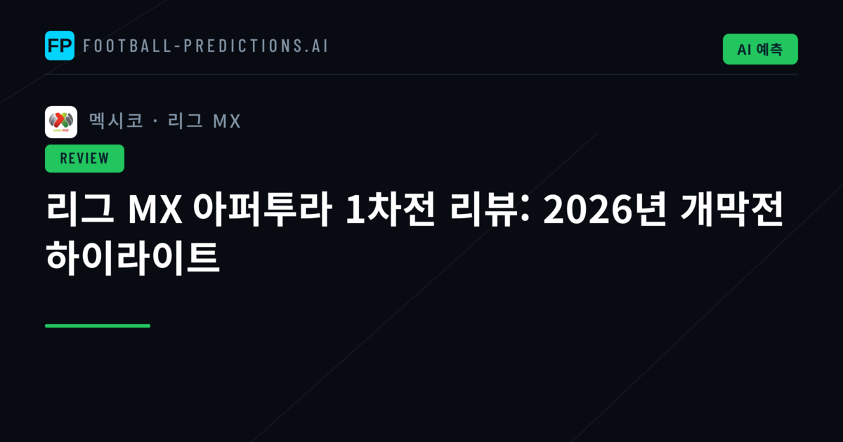 리그 MX 아퍼투라 1차전 리뷰: 2026년 개막전 하이라이트