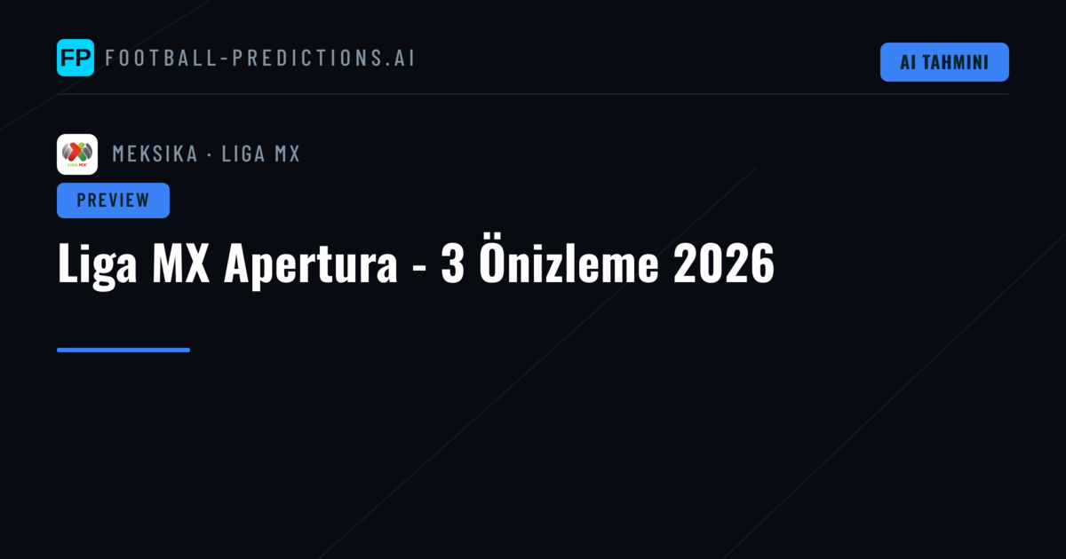 Liga MX Apertura - 3 Önizleme 2026