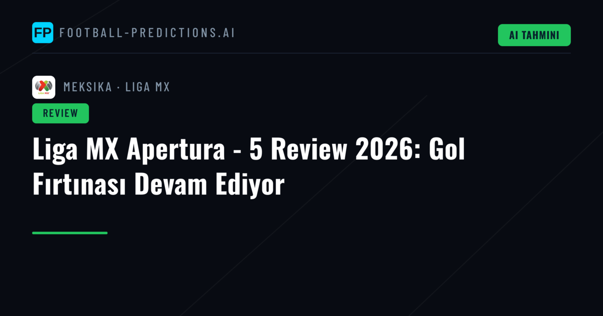 Liga MX Apertura - 5 Review 2026: Gol Fırtınası Devam Ediyor