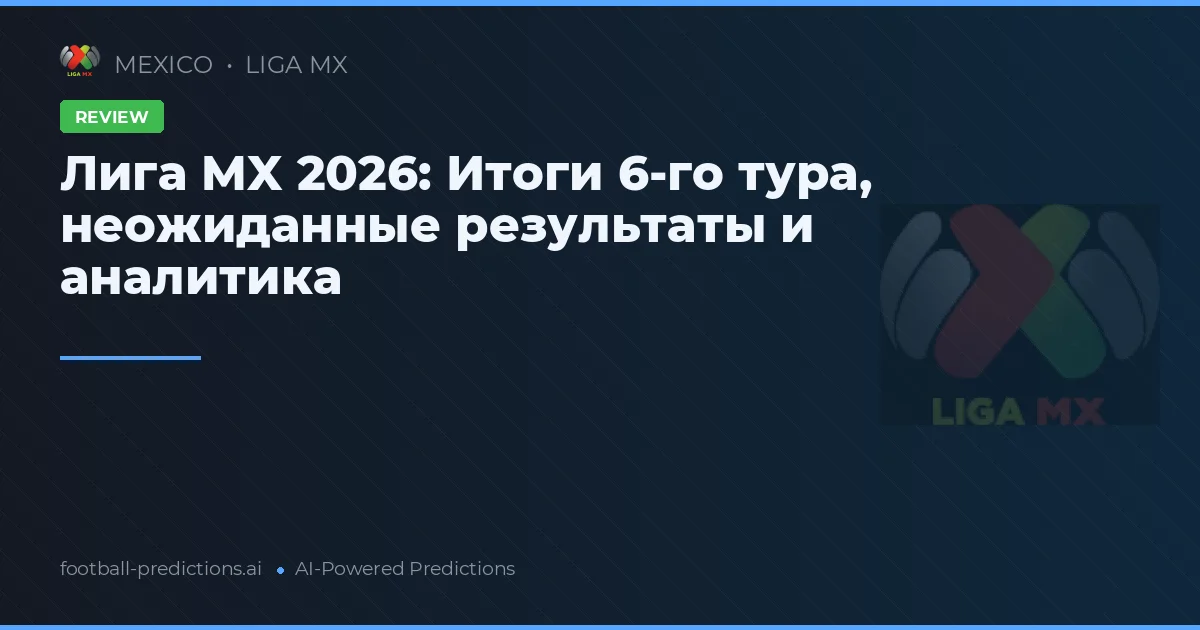 Лига MX 2026: Итоги 6-го тура, неожиданные результаты и аналитика
