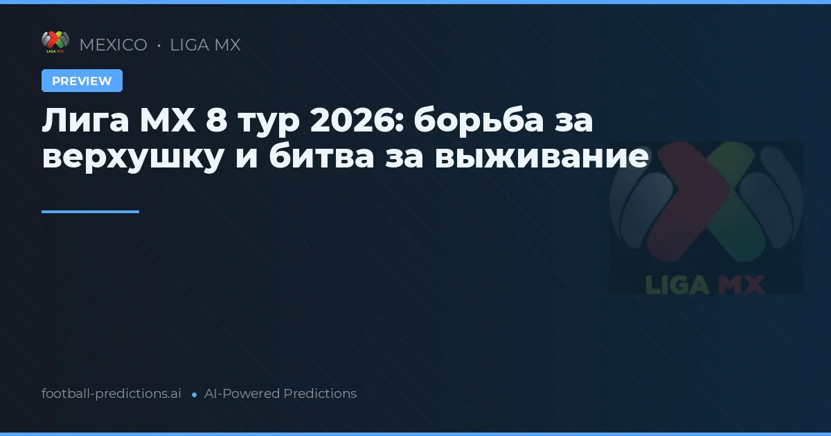 Лига MX 8 тур 2026: борьба за верхушку и битва за выживание