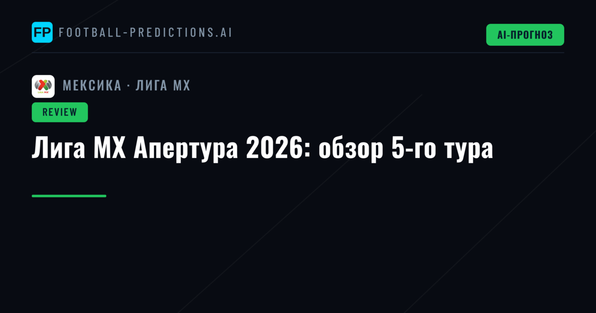 Лига MX Апертура 2026: обзор 5-го тура