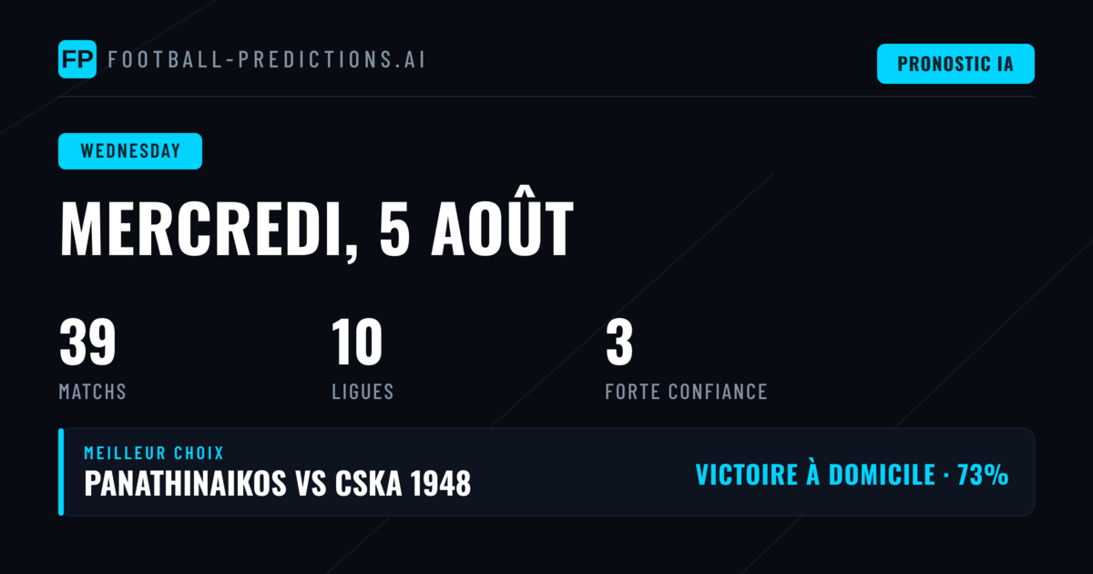 Sélection Vedette — Mercredi 5 Août 2026