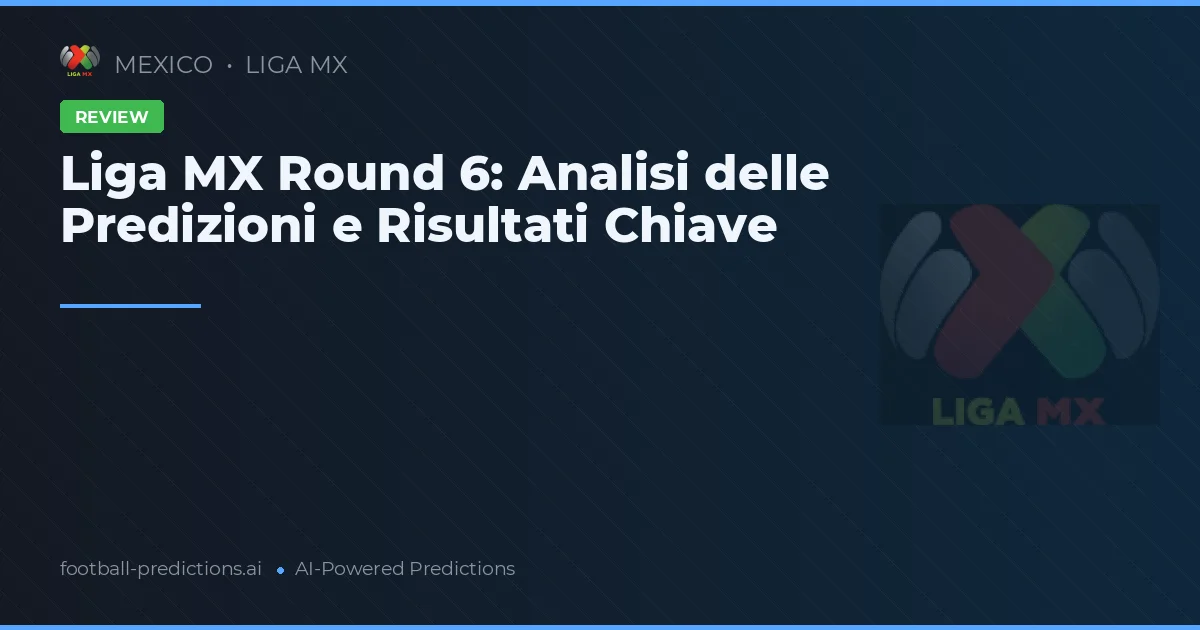 Liga MX Round 6: Analisi delle Predizioni e Risultati Chiave