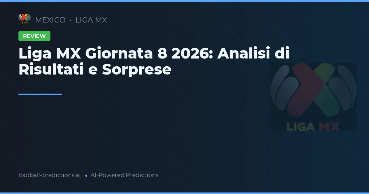 Liga MX Giornata 8 2026: Analisi di Risultati e Sorprese