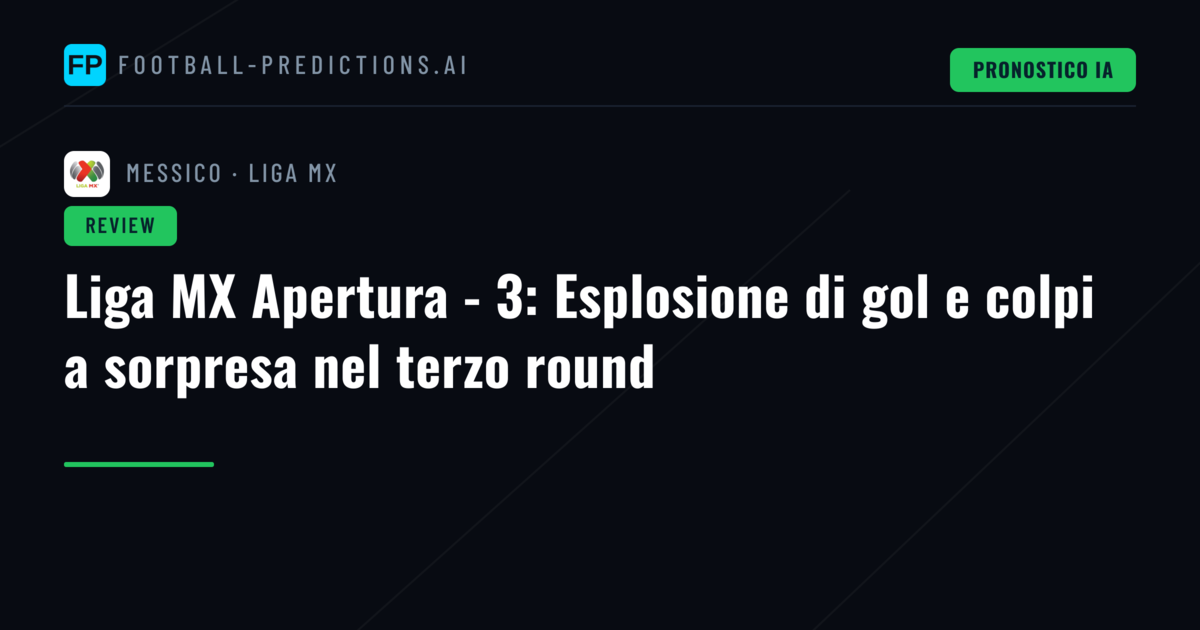 Liga MX Apertura - 3: Esplosione di gol e colpi a sorpresa nel terzo round
