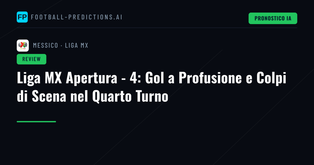 Liga MX Apertura - 4: Gol a Profusione e Colpi di Scena nel Quarto Turno