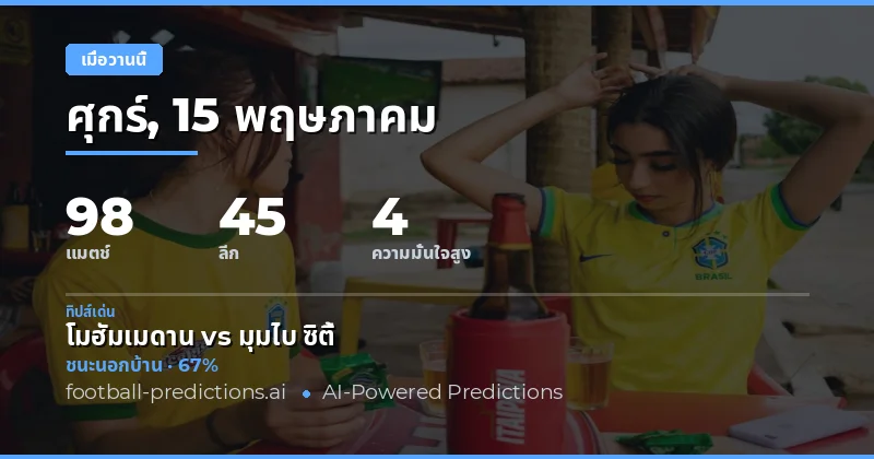 บทสรุปผลการทำนายฟุตบอลเมื่อวานนี้