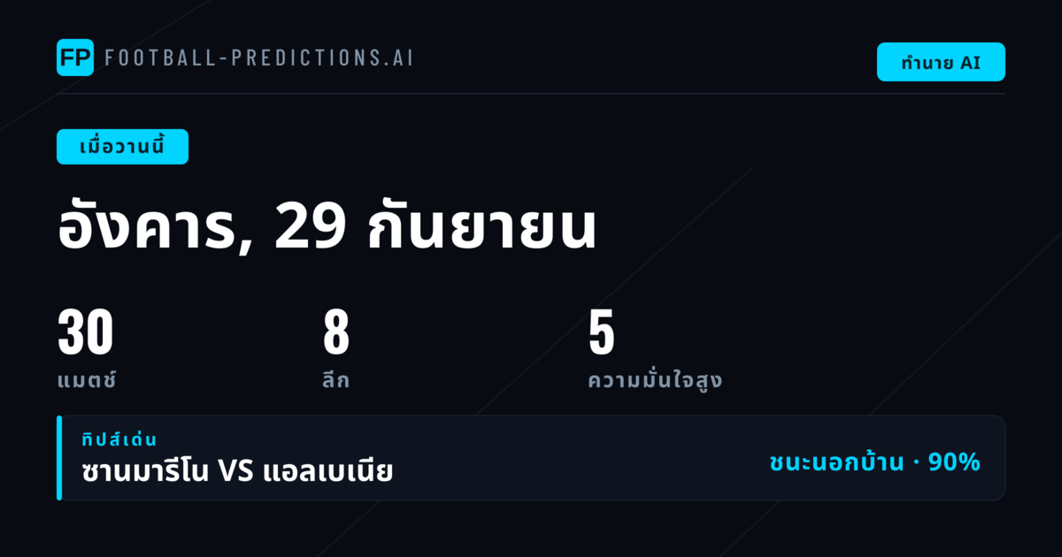 ภาพรวมผลทำนายประจำวันอังคาร