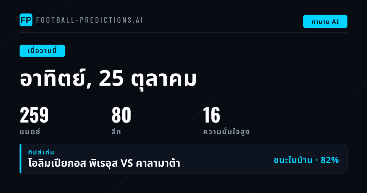 ภาพรวมผลพยากรณ์ของวันอาทิตย์