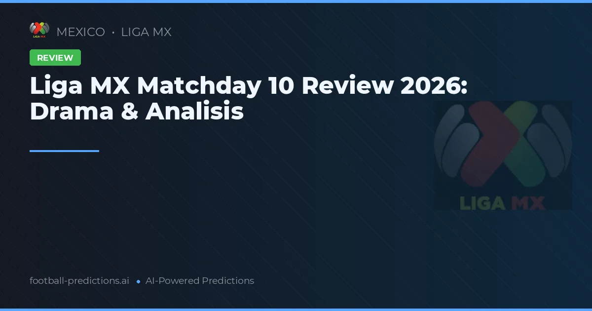 Liga MX Matchday 10 Review 2026: Drama & Analisis