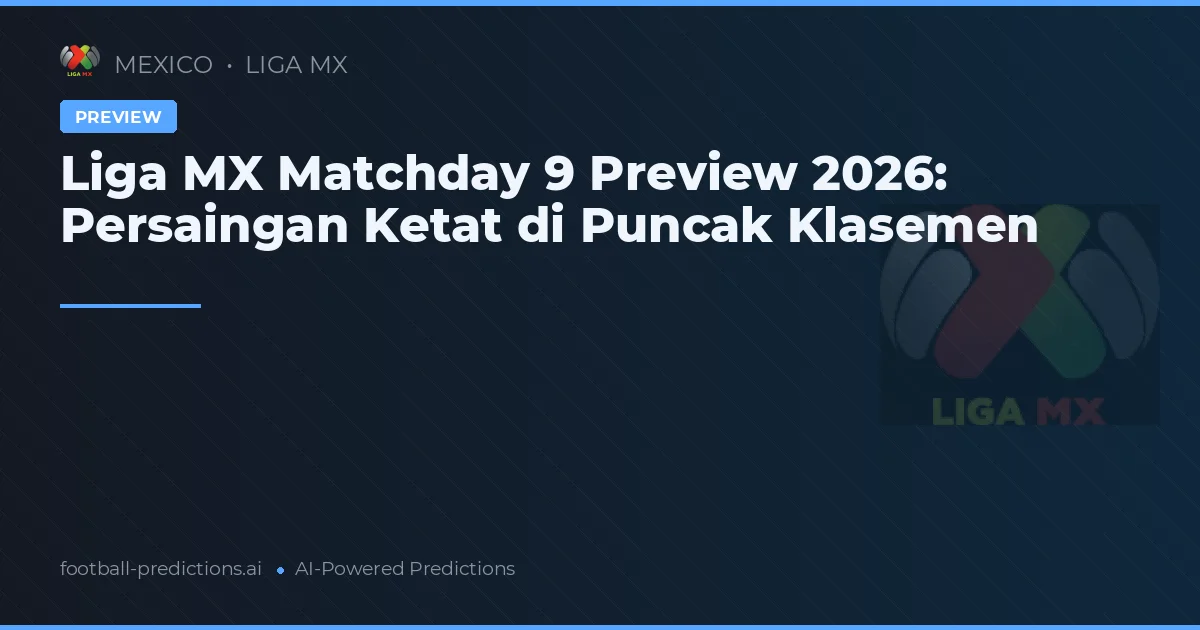Liga MX Matchday 9 Preview 2026: Persaingan Ketat di Puncak Klasemen