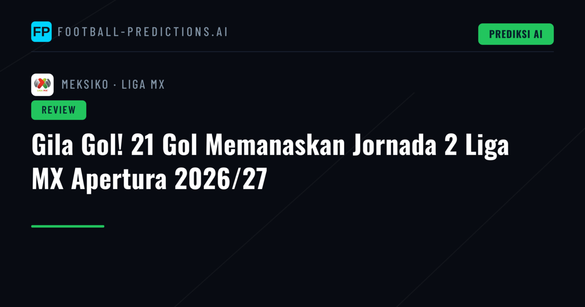 Gila Gol! 21 Gol Memanaskan Jornada 2 Liga MX Apertura 2026/27