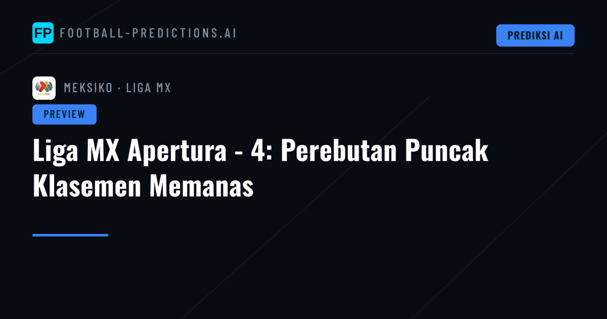 Liga MX Apertura - 4: Perebutan Puncak Klasemen Memanas