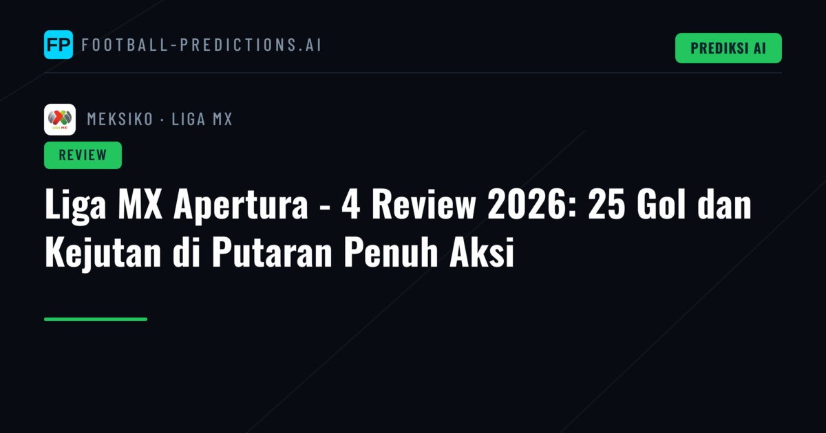 Liga MX Apertura - 4 Review 2026: 25 Gol dan Kejutan di Putaran Penuh Aksi