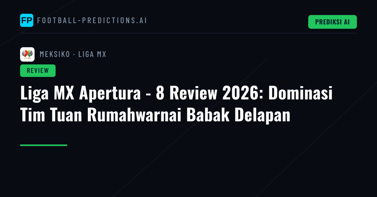 Liga MX Apertura - 8 Review 2026: Dominasi Tim Tuan Rumahwarnai Babak Delapan