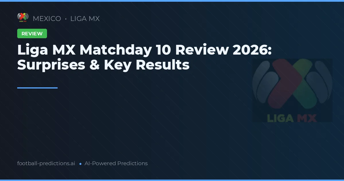 Liga MX Matchday 10 Review 2026: Surprises & Key Results